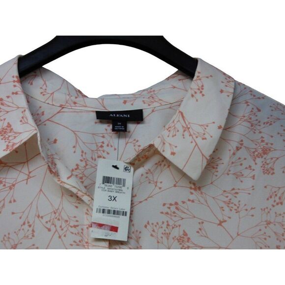 Alfani Plus Size Printed Utility Tunic, Coral Baby Breath, Sz. 3X - Picture 3 of 12